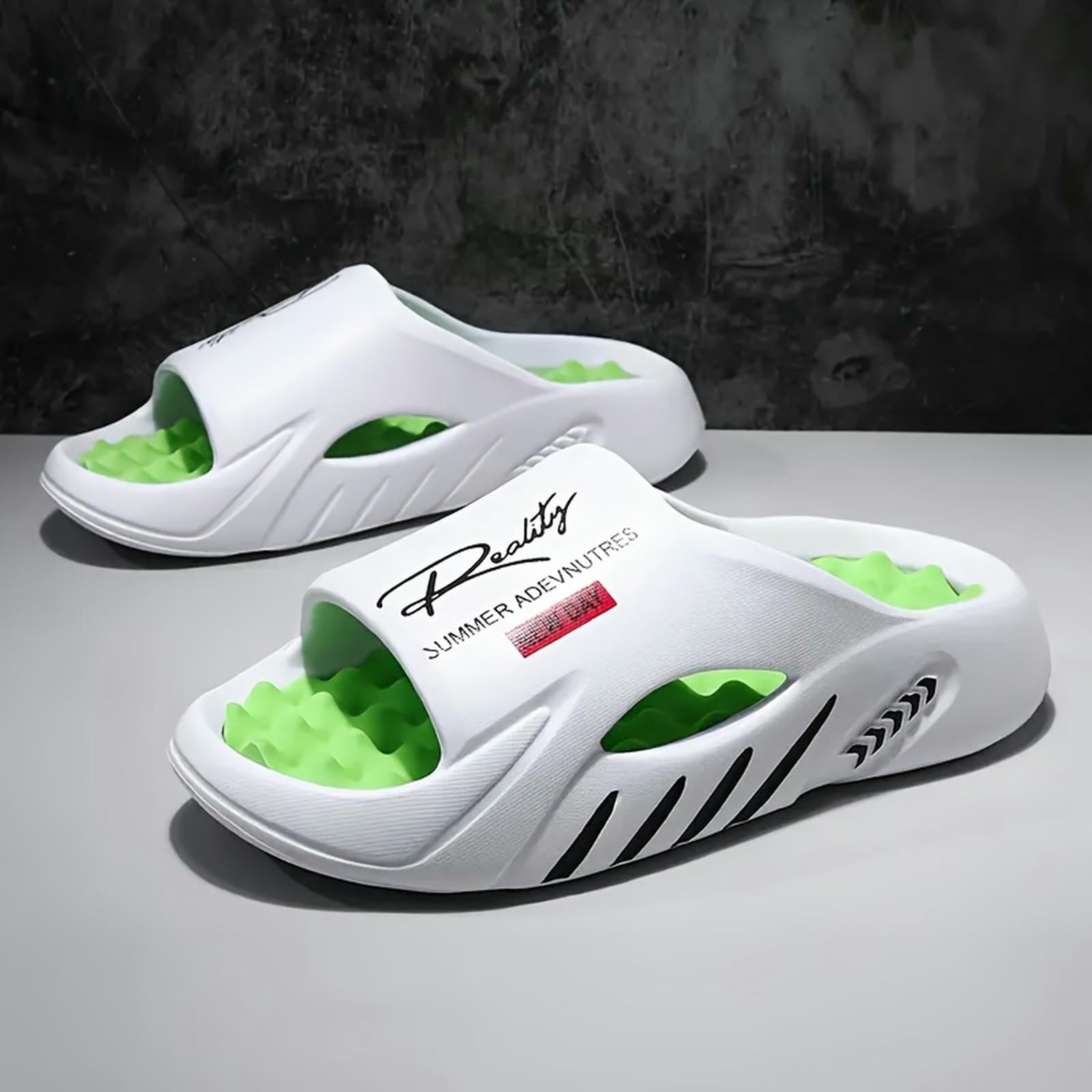 Ciabatte Estive Pantofole da Massaggio Eva Uomo per Interni Ed Esterni, Scarpe Casual Spiaggia, Fondo Morbido, Comode di Grandi Dimensioni 48-49-3-44-45
