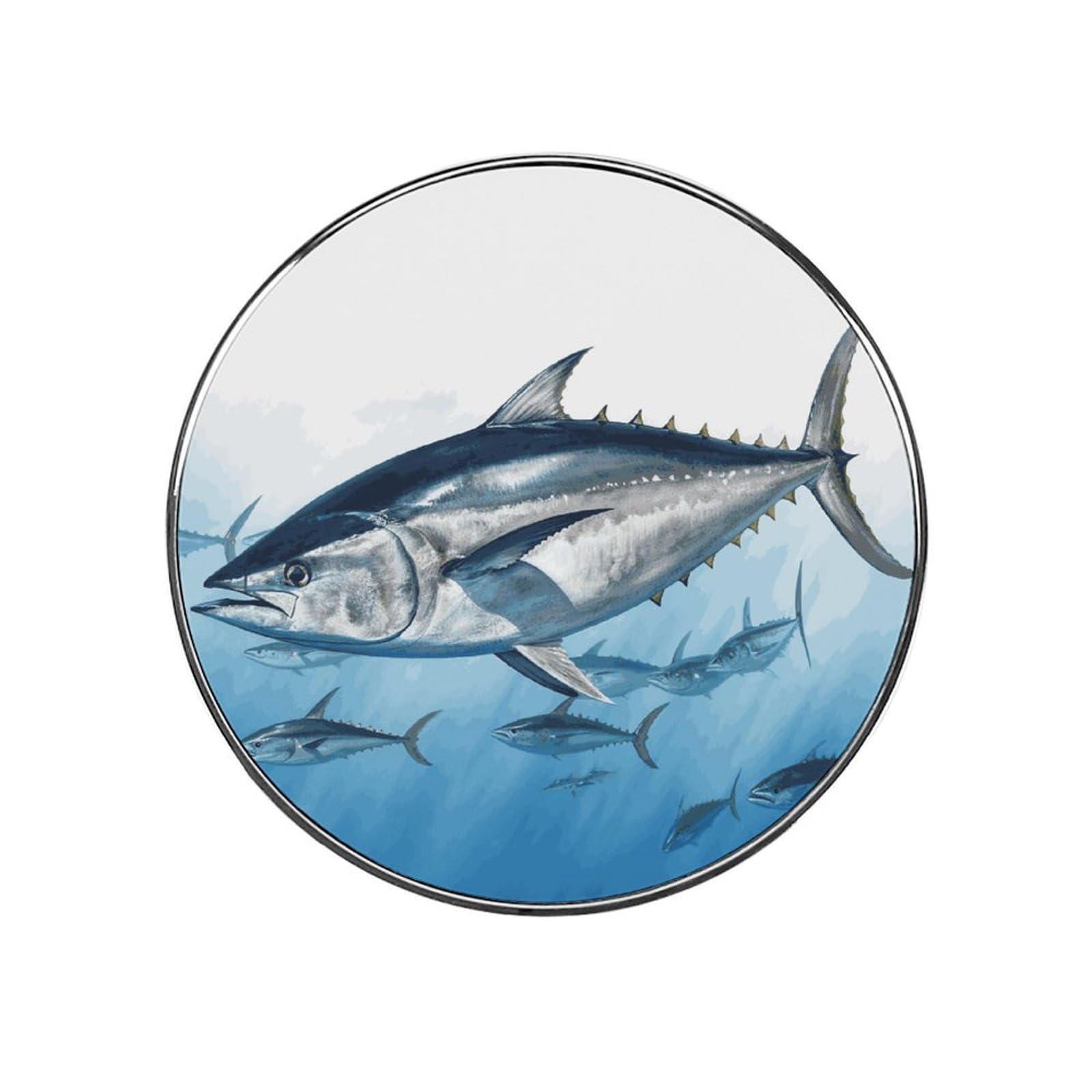 Bluefin Tuna Thunnus Magnets for Fridge Round Refrigerator Magnet Funny Refrigerator Magnetic Sticker Decor Accessories for Whiteboard Kitchen Office Cabinet and Photos