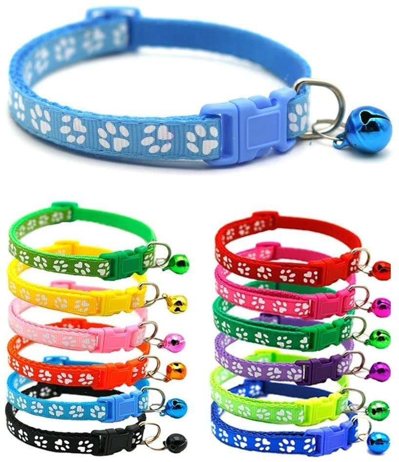 Pets Empire 2 Pcs Collars with Bells Puppy Collars with Bell Puppy Collars Polyester Adjustable Dog Collars Paw Pattern Kittens Collars Pet Safety Collars for Pet Puppy and Cats- Color May Vary (B09S9ZJK46) Amazon Price History, Amazon Price Tracker
