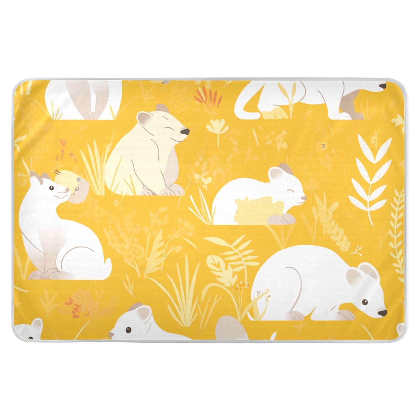 Cartoon Asian Palm Civet Bright Yellow Changing Pad Covers Soft Absorbent Sheet Cover Underpads Breathable Diaper Pads for Toddler Kids, 52