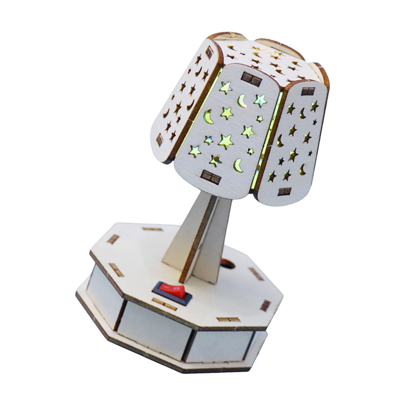 Ljmyy Educational Wooden Science Building Toy with Automatic Color Changing Night Light for Learning and Hands On Fun