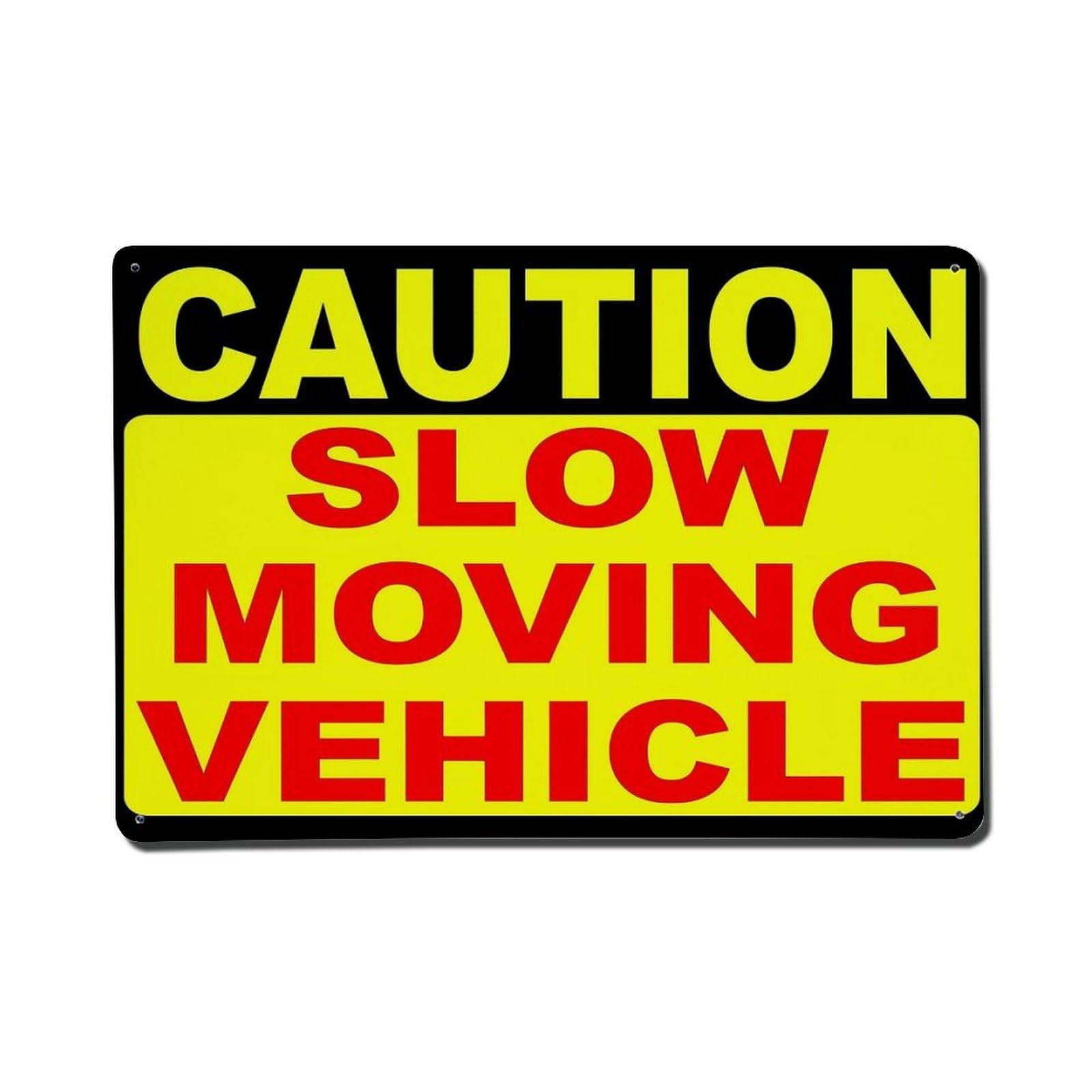 Caution Slow Moving Vehicle Sign Metal Tin Sign Plaque