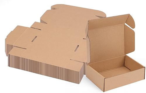 Miniatura 9 de MEBRUDY Cajas de envío de 6 x 6 x 2 pulgadas, paquete de 25 unidades, pequeñas cajas de cartón corrugado para enviar por correo, embalaje de