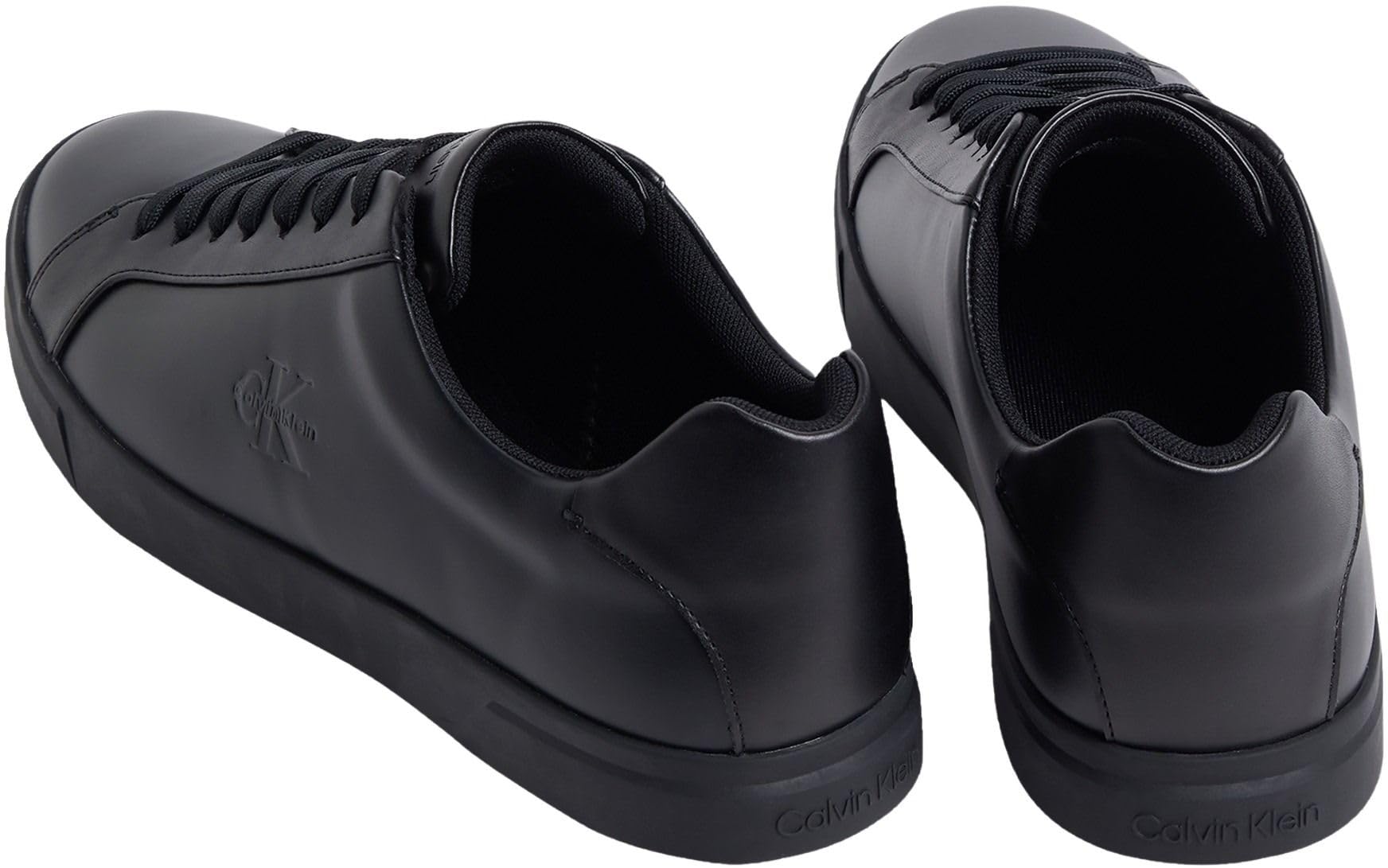 Calvin Klein Herren Cupsole Sneaker Low aus Leder, Schwarz (Triple Black), 42 – Ansicht 2