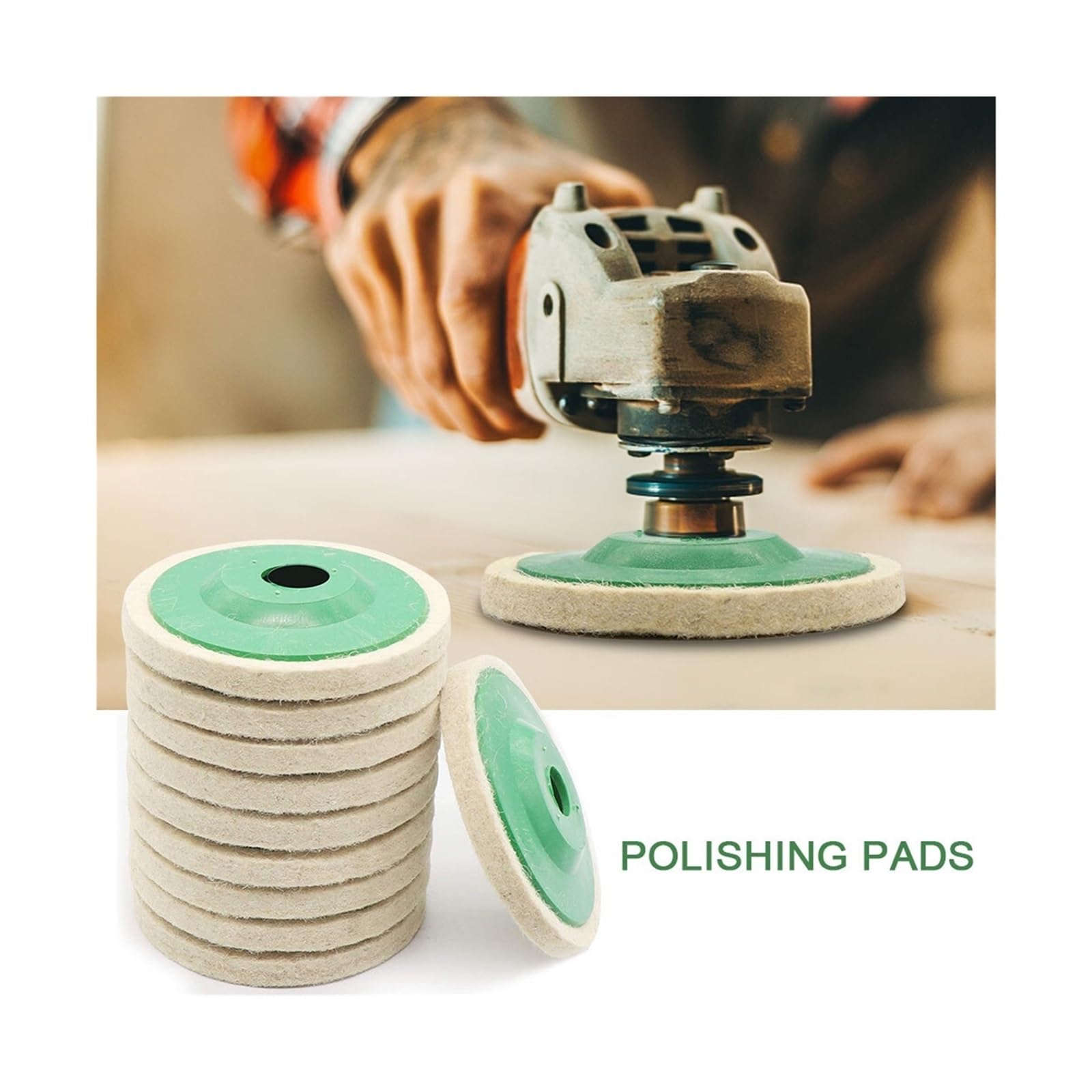 Tarcze polerskie z filcu wełnianego Stołowa szlifierka kątowa Tarcza polerska 100 mm filc wełniany 5/10 szt. Do metalowej ceramiki ze szkła marmurowego(5pcs)