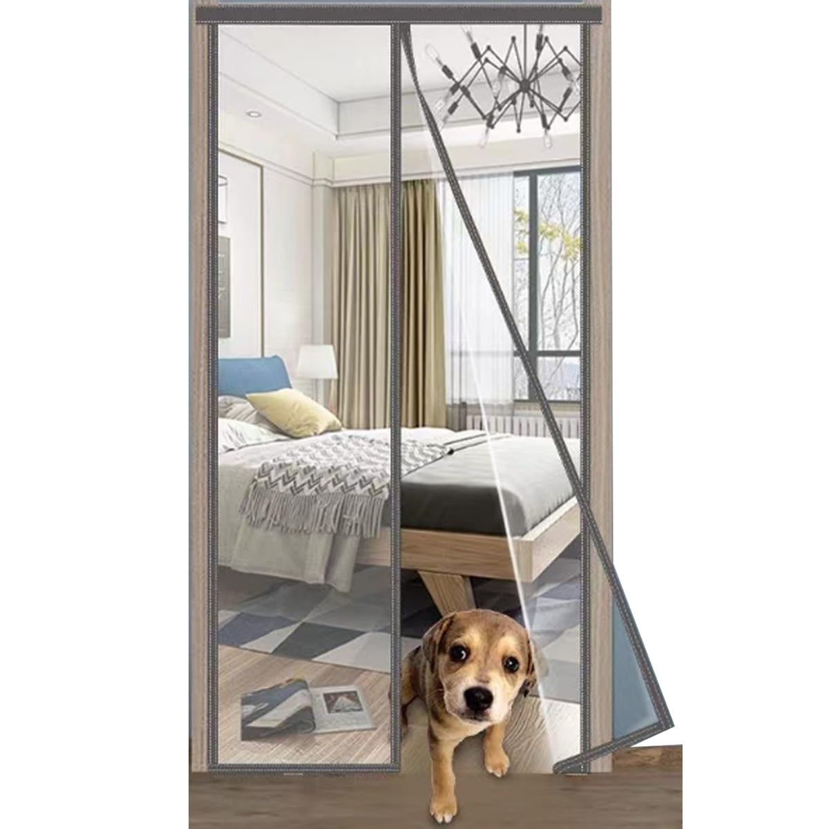 Cortina De Puerta Con Aislamiento Transparente, Cubierta De Puerta De PVC Cortina De Puerta Magnética Térmica, Cortina De Puerta Con Aislamiento Térmico Magnético, Cierre Automático Manos Libres for P