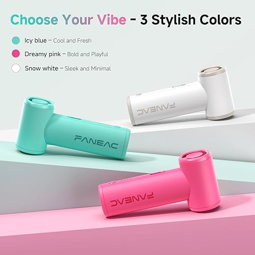 Miniatura 6 de Mini ventilador portátil de mano, motor sin escobillas, ultra delgado, control continuo, batería recargable de 2500 mAh hasta 8 horas, ventilador