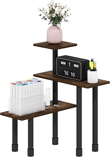 Miniatura 67 de Furinno Turn-N-Tube - Estantes de almacenamiento, estante para libros de 3 niveles, estante esquinero, estantes abiertos sin herramientas, para