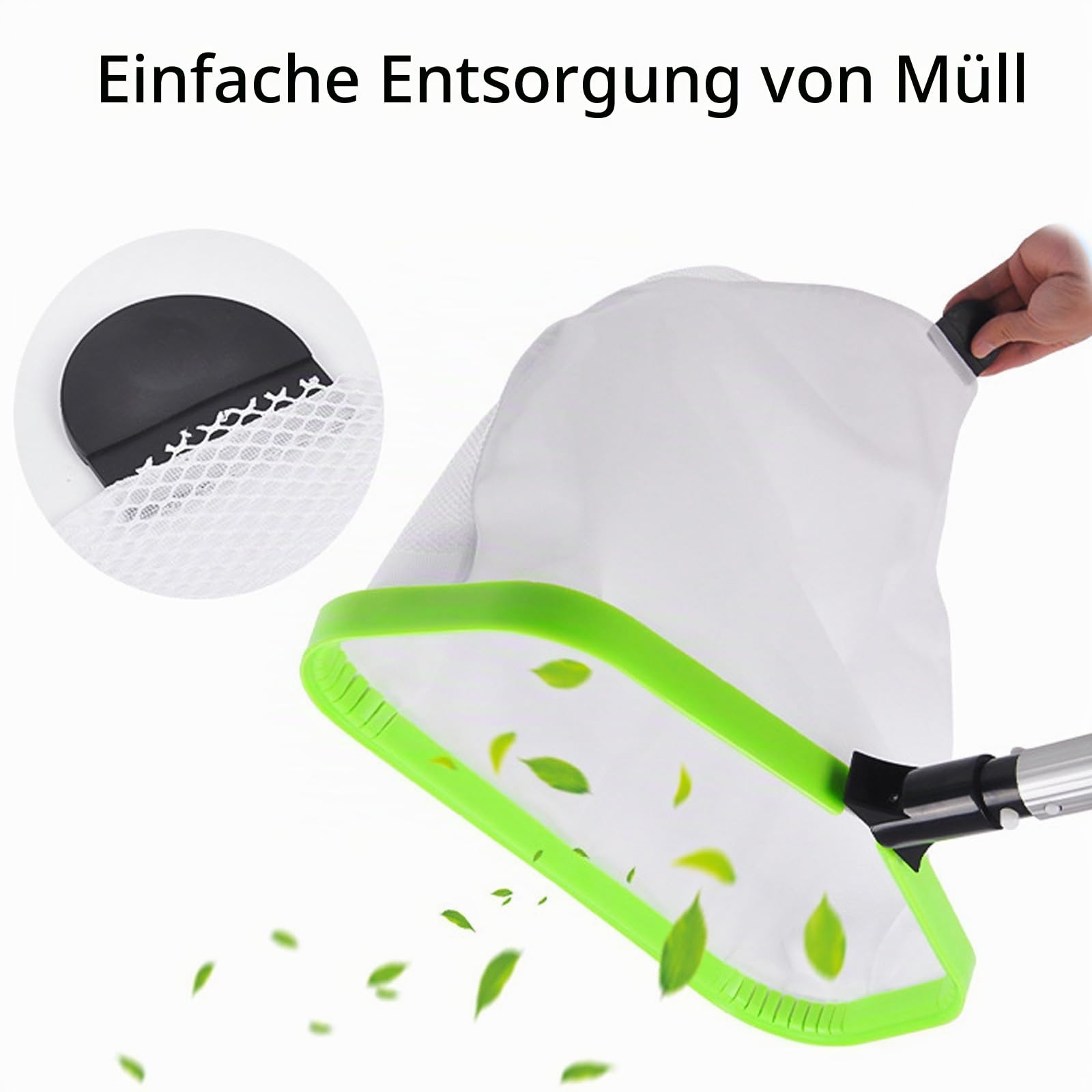 Pool Kescher, Professionellen Feinmaschig Teich Poolkescher, Feinmaschig Algen Kescher, Algenkescher Käscher Teichkescher für Reinigung Schwimmbad Blátter Insekten Schlamm Pool Zubehör