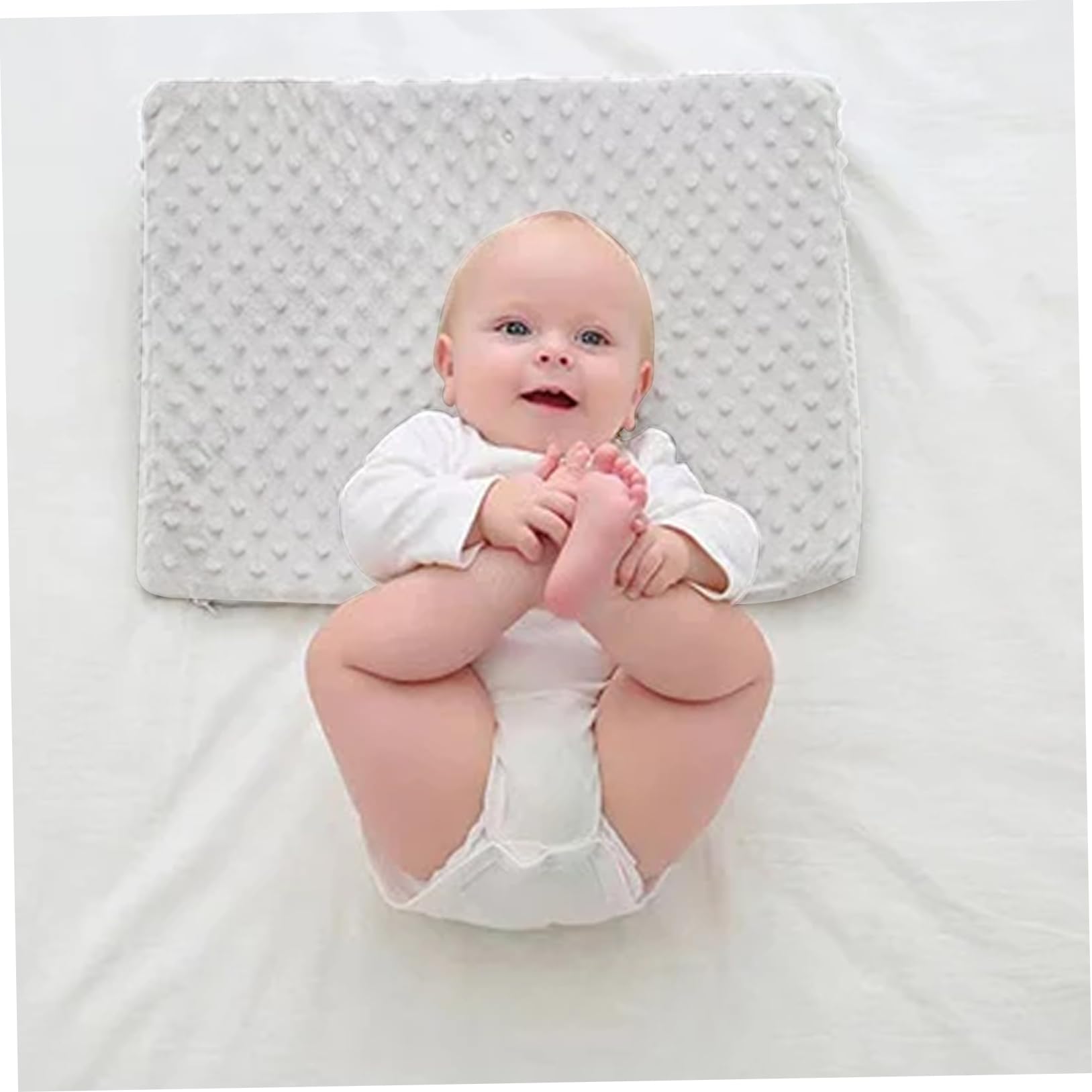 Coussins d'allaitement, Coussin compensé pour Nouveau-né, Coussins d'allaitement Larges et Stables pour l', Coussin Anti-Reflux pour Nouveau-né avec Bosses sensorielles 3D, Support de crac