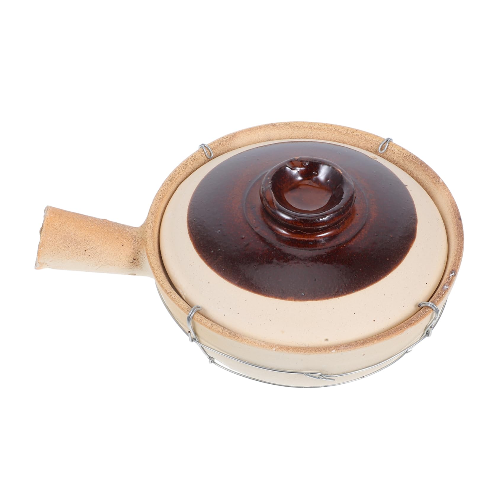 Pentola in Ceramica e Terracotta 0,5l Resistente al Calore per Cottura Riso, Zuppe e Stufati, Casseruola Cinese Scaldavivande per Famiglie e Viaggi