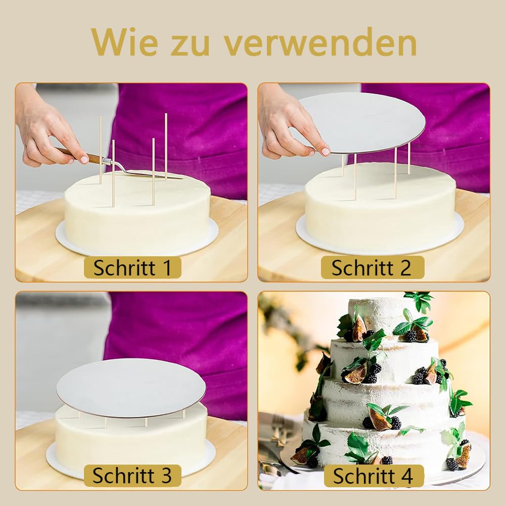 PIQIUQIU 6 Stück 20cmx12mm Cakeboard, Runde Tortenunterlage