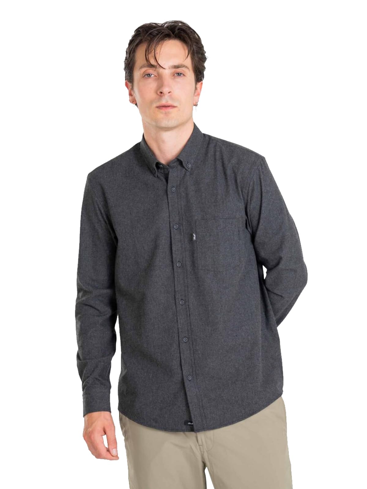 Reell Camicia in flanella, morbida, con bottoni, in misto cotone, vestibilità regolare, a maniche lunghe, da uomo