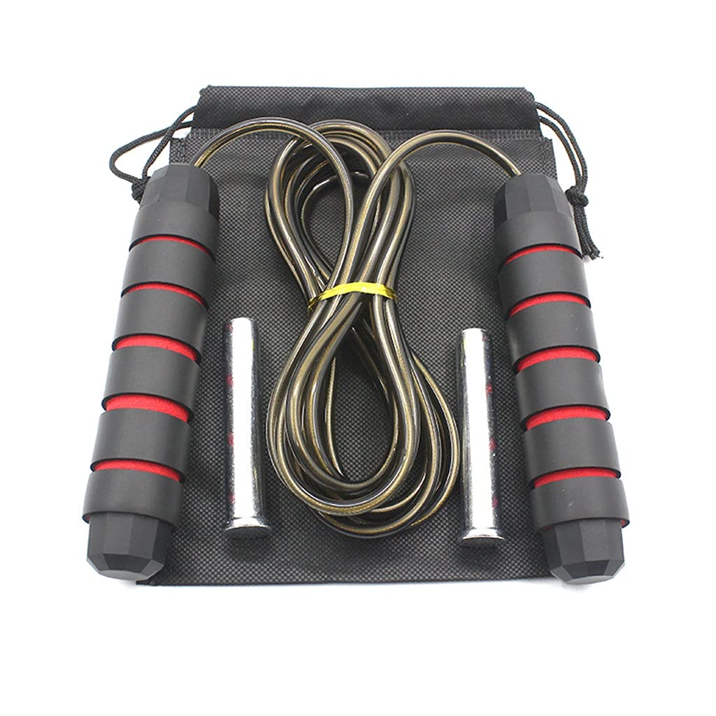 Rodamientos de bolas ajustables, cuerda de saltar de velocidad pesada, mango de espuma, cable de acero, equipos deportivos