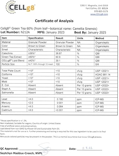 Miniatura 4 de Renue By Science Extracto de té verde  Suplemento liposomal de alta resistencia  90 cápsulas  75 mg de té verde por porción  Sin OMG  Fabricado en
