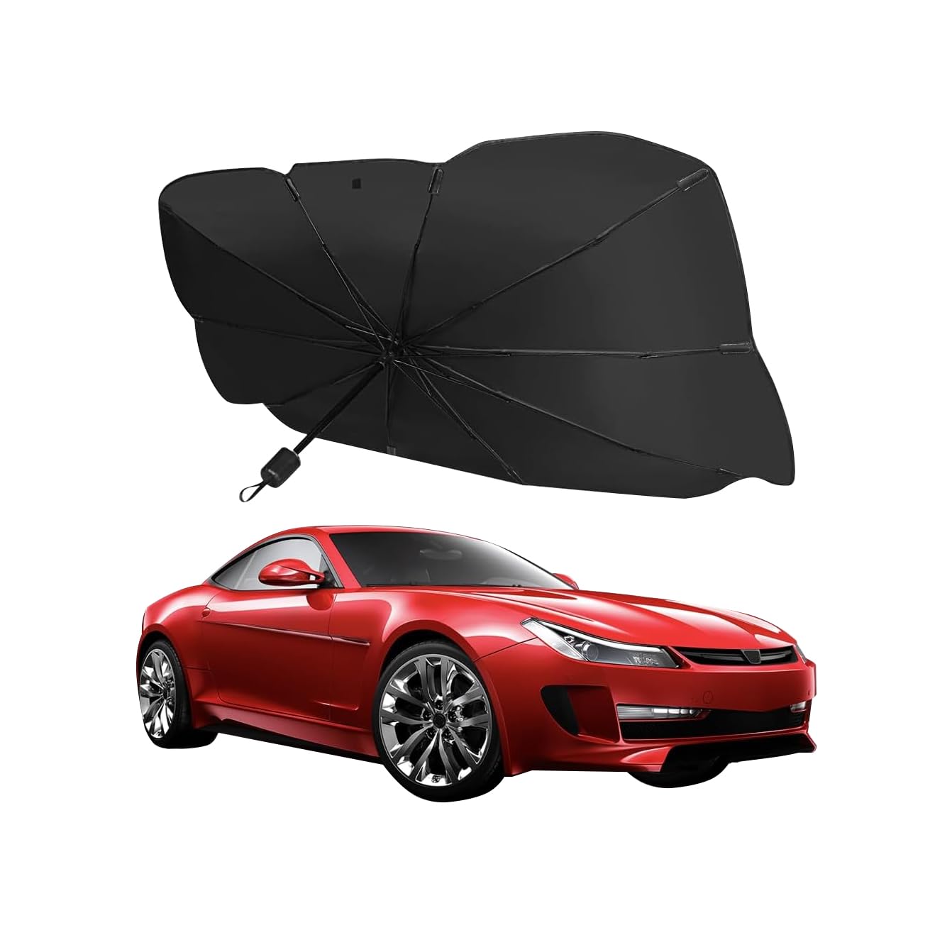 Voarge Parasol Paraguas Coche Parasol para Coche Parabrisas Interior, Parasol para Coche SUV camión,Parabrisas Delantero Coche Protección Solar, para Mayoría de Coches (140 x 80 cm)