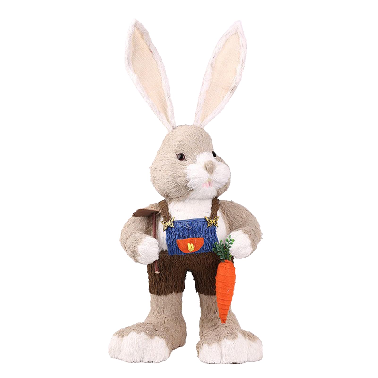 Fyearfly Dekoracja królika ręcznie tkana słomka 60 cm figurka do dekoracji domu ogrodu sklepu