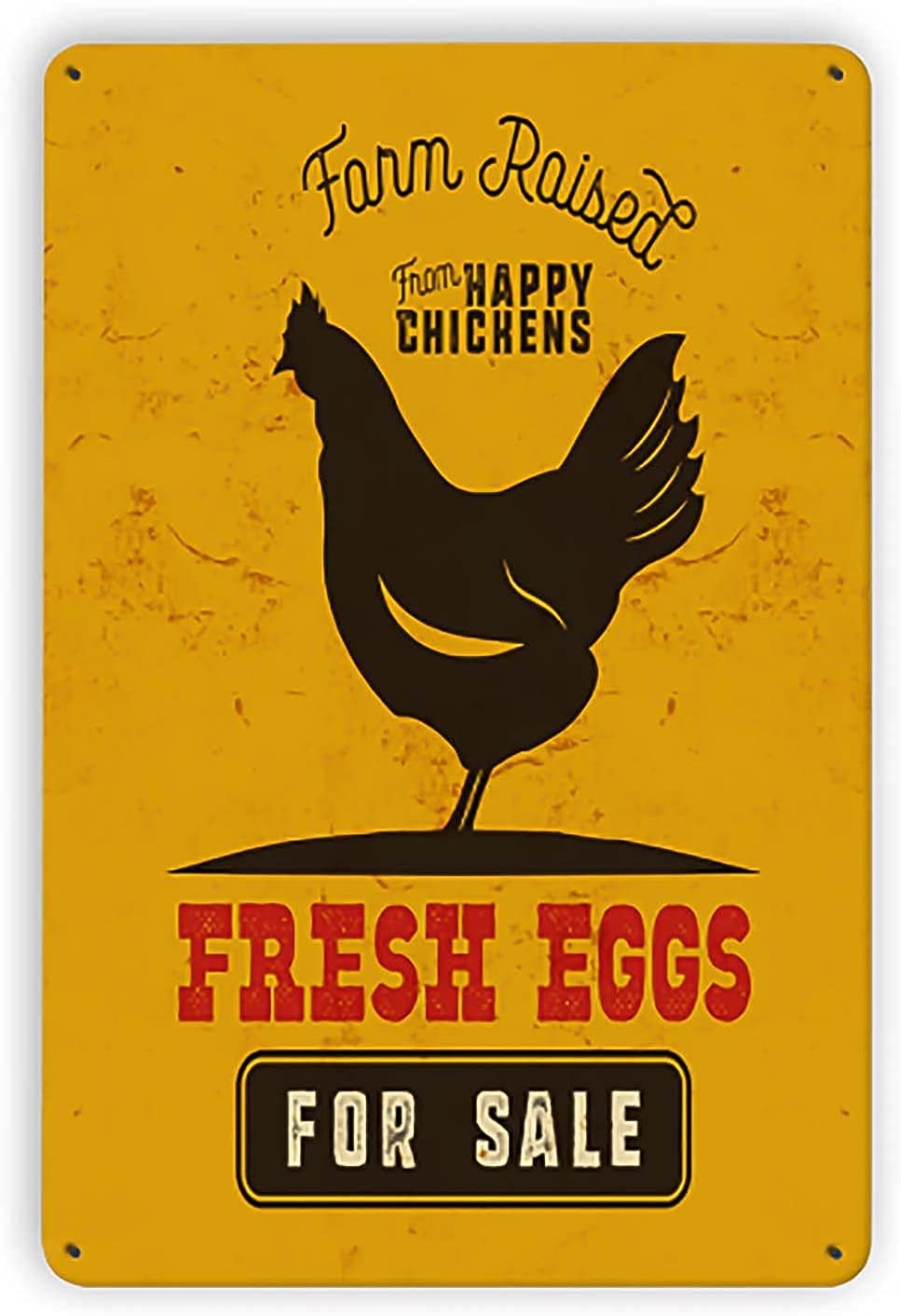 rayprint Farm Fresh Eggs Metal Signs Fresh Eggs for Sale Posters Chicken Yard Signs Chicken Coop Shop Wall Home Kitchen 8x12 Inches