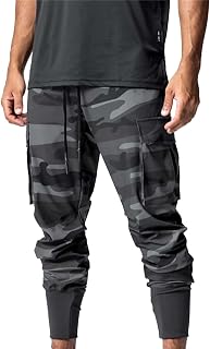 NHNKB Cargo Trousers Men's Camouflage Long Cargo Trousers Men's Long Regular Fit Trousers Training Leg Sports Men's Leisure Running Fitness Trousers Loose Guard Trousers Men's Trousers Suit Trousers