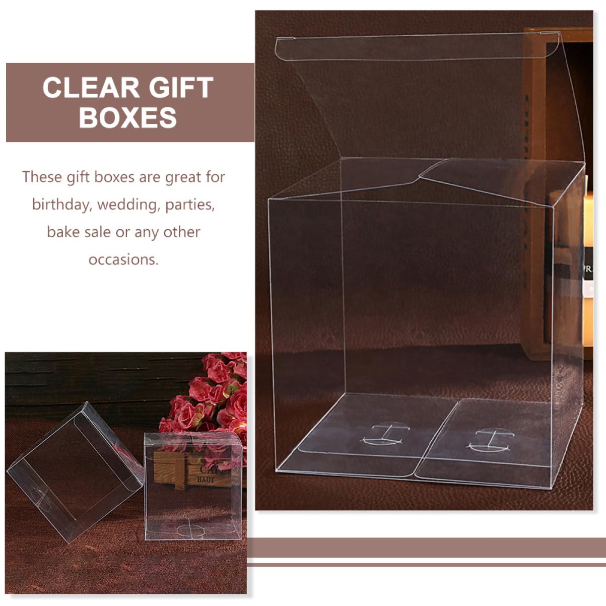 Alipis Scatole Regalo Trasparenti in Pvc 20pezzi per Dolci Feste e Compleanni Eleganti Confezioni Regalo Multiuso