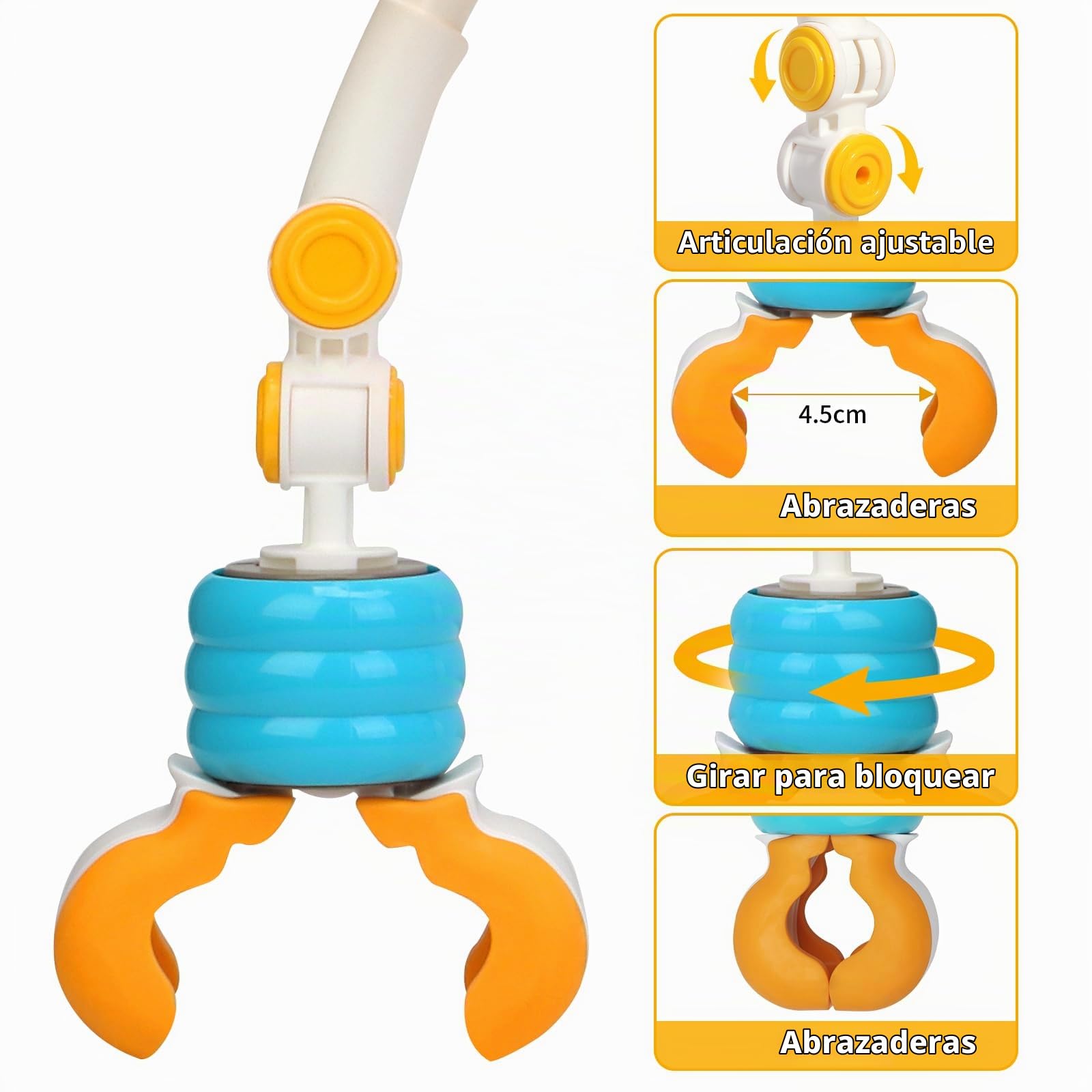 caterbee Barra de Juguetes para Saltador de bebé. Juguetes para Cochecito en Arco para niños pequeños. (Blue)