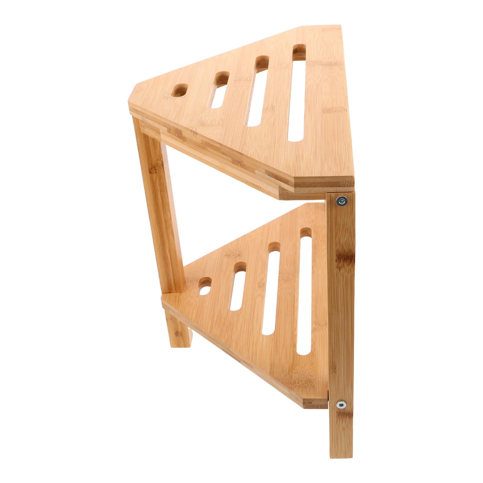 Taburete de Ducha de Bambú de 2 Niveles con Estante