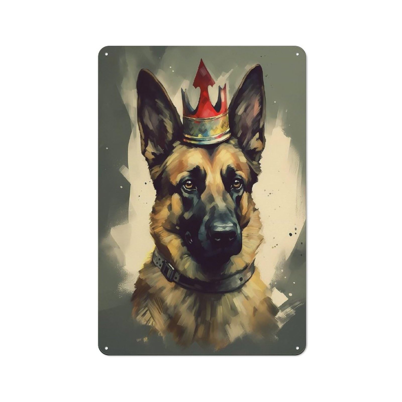 Junmoney German Shepherd Dog Petite 30X20cm Retro Tin Sign With For Living Room Or Hallway, A Decorative Metal Sign For Living Rooms And Hallways