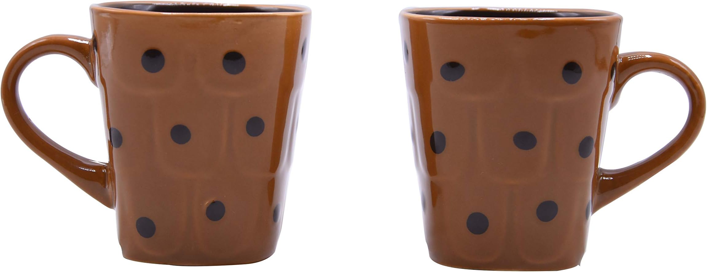 SILVIA Ceramic Tea Coffee Milk Mug with Polka Dot Design Ideal for Couples Gifting Office and Home Use (Set of 2)