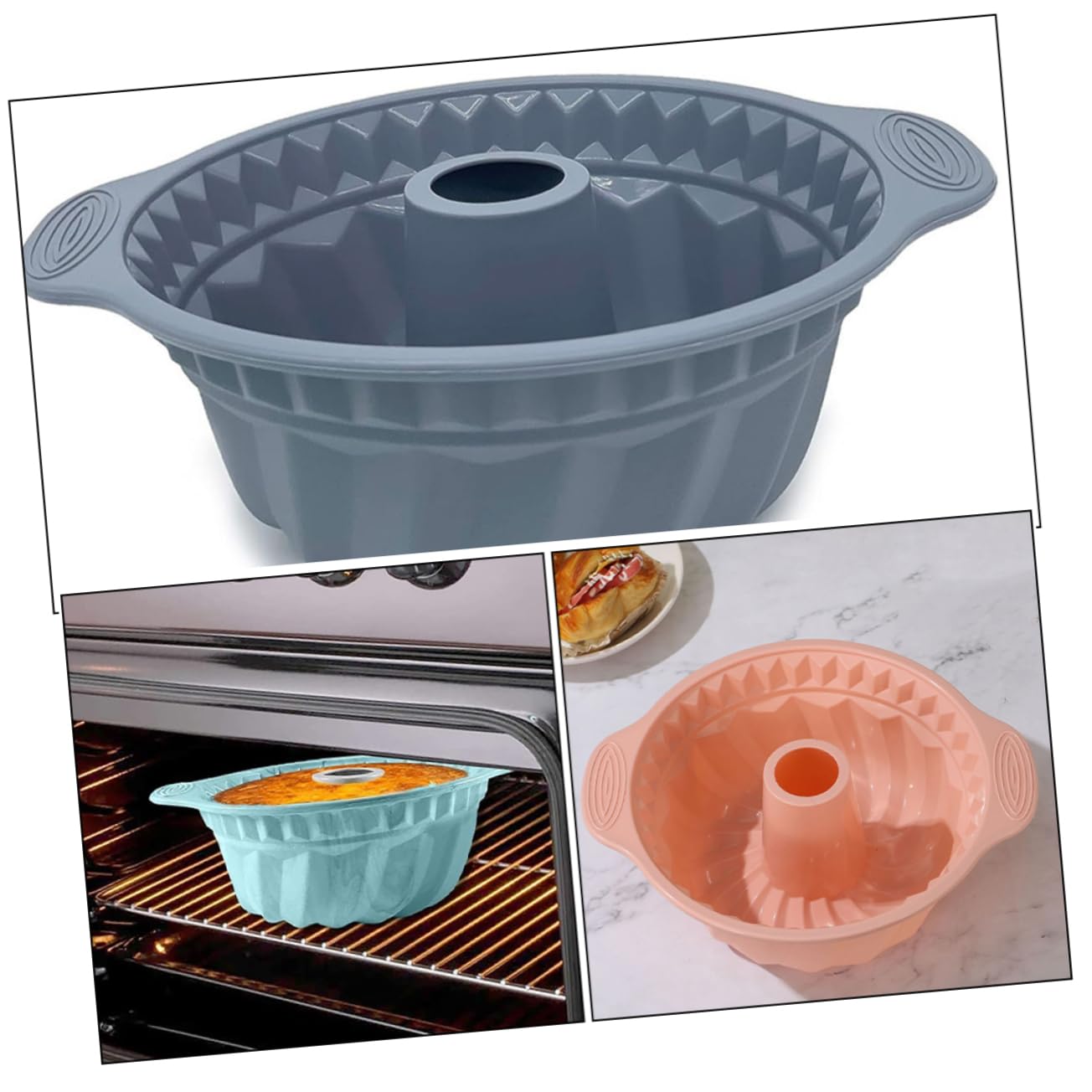 SOLUSTRE 3piezas Moldes De Silicona para Pasteles Redondos Antiadherentes para Hornear Mousse y Chiffon para Repostería Casa Nordic Nordic