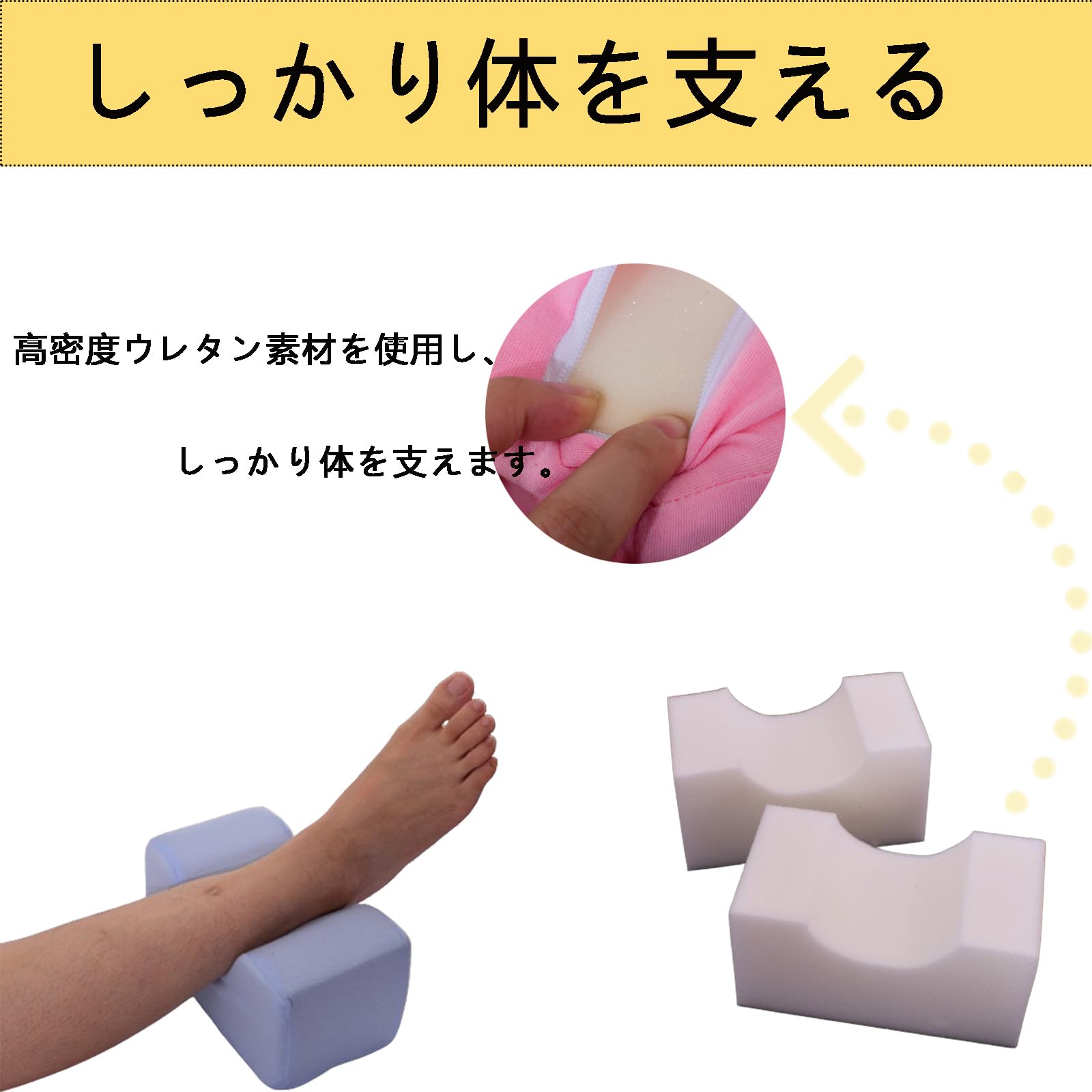 DEEYOTA 床ずれ防止 介護 クッション ２個 セット 褥瘡 予防 寝たきり 介助 看護 手首 足首 かかと かかと用パッド 褥瘡 足首 サポート 洗える通気タイプ ブルー