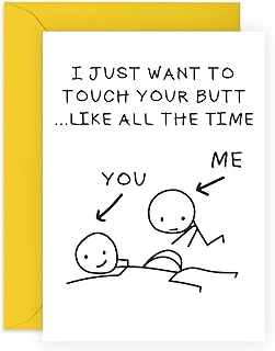 Central 23 Birthday Cards for Him Her - I Just Want To Touch Your Butt - Naughty Valentines Day Card for Wife Husband Boyfriend Girlfriend - Funny Anniversary Card for Partner Fiance