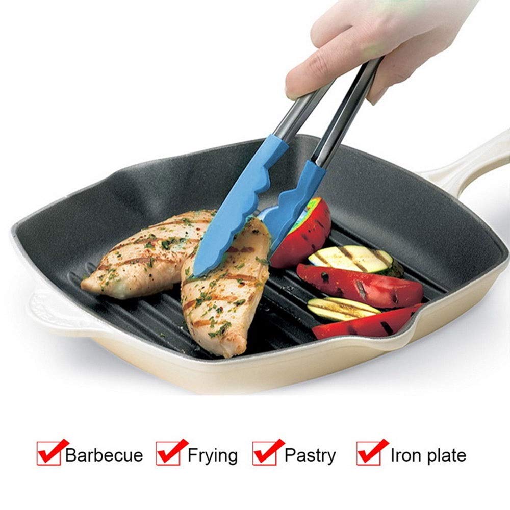 Pinza da Cucina Pinza da Cucina in Acciaio Inossidabile in Silicone per Cucina Pinza da Cucina Antiscivolo Utensili da Cucina per Barbecue (Rosso)