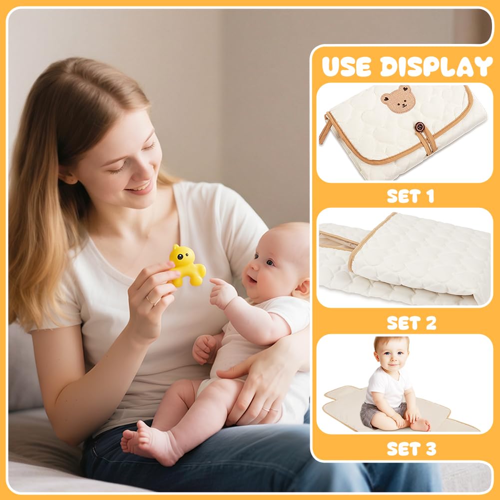 Fasciatoio Portatile Neonato, 87 x 57 CM Pieghevole e Impermeabile Fasciatoio, Cambio Pannolino per Neonato, Esterno, Casa, Viaggio, Regalo Nascita Perfetto per Bimbo e Bimba