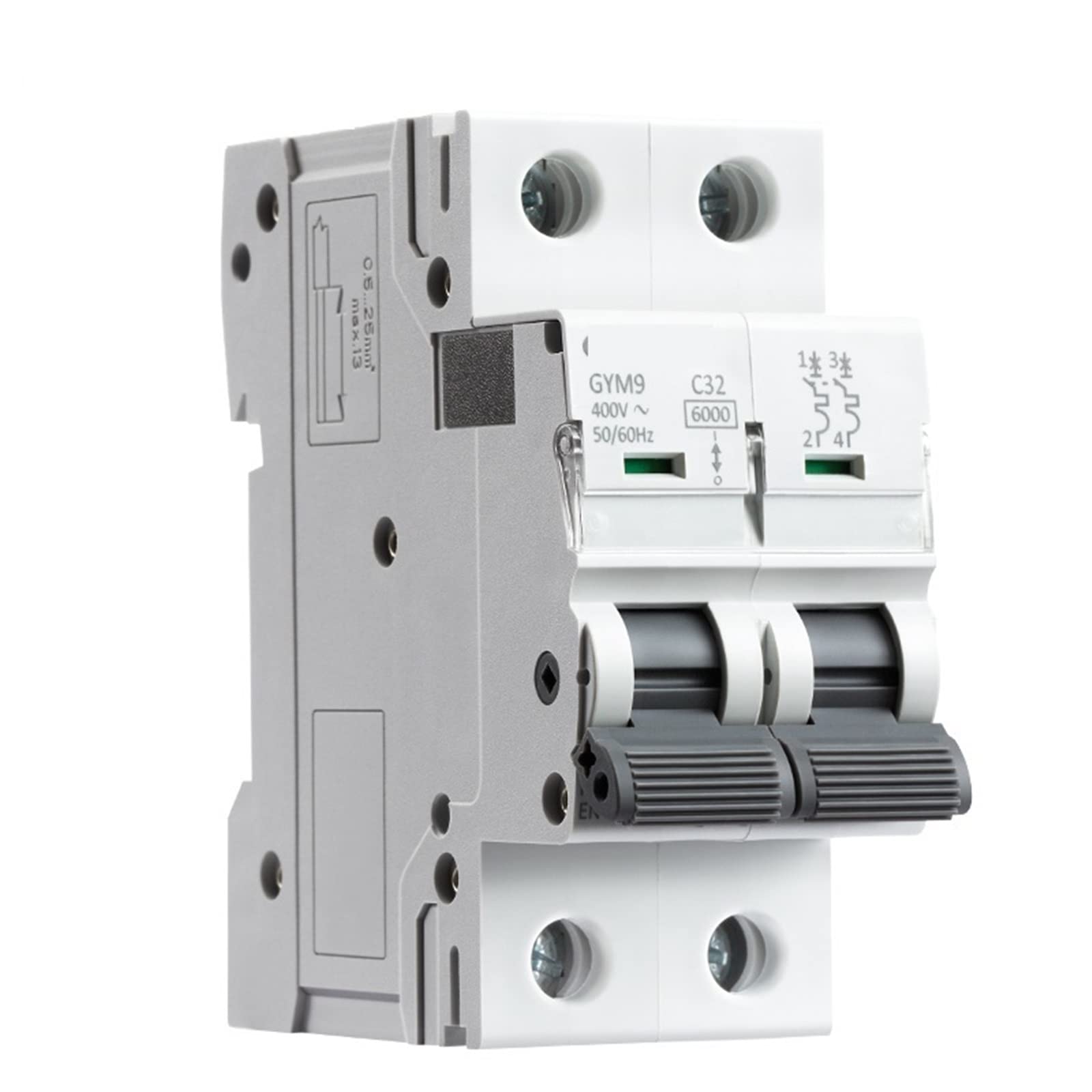 GYM9 2 polos MCB Din Rail Mini disyuntor 230V 6A-63A AC tipo 1 Uds(50A)