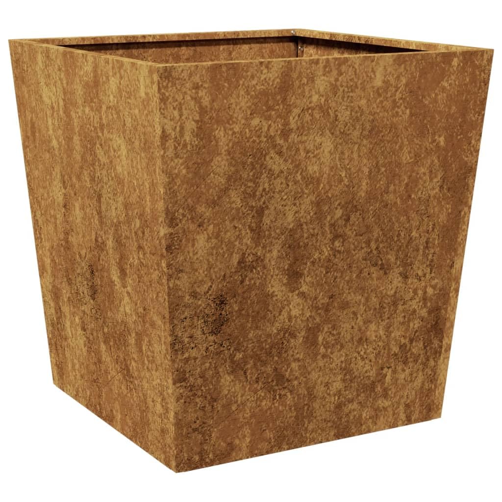 Makastle Jardinière surélevée en métal - Résistante aux intempéries - pour Plantes et légumes - pour Jardin et terrasse - 50 x 50 x 50 cm - Acier Corten