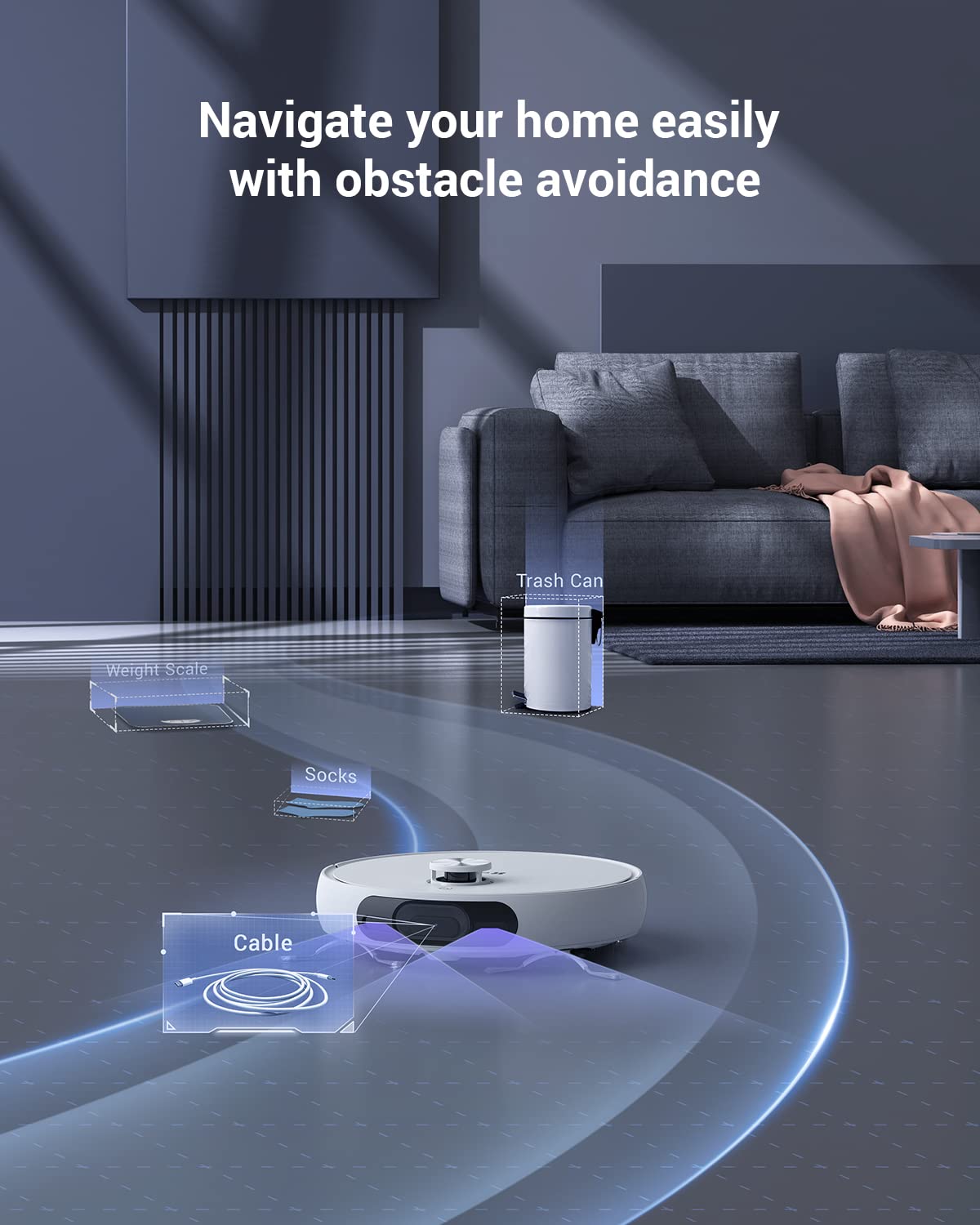EZVIZ Robot Aspirapolvere e Lavapavimenti con Lavaggio Automatico, 2-in-1 Aspira e Lava, Navigazione Laser Rilevamento Ostacoli, Aspirazione 4000Pa, Telecamera 3K Integrata, Controllo APP/Alexa, RS2