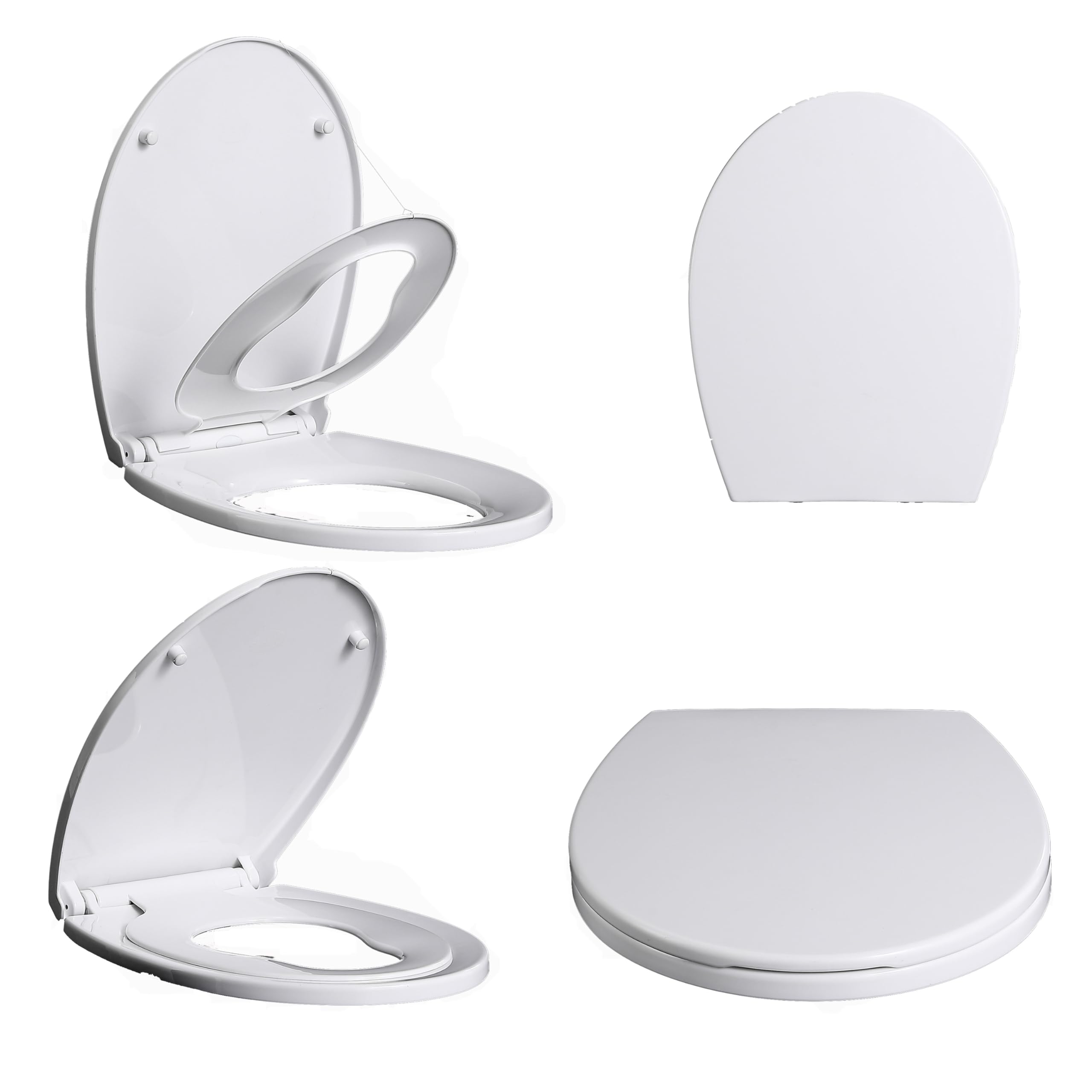 Kikzi White Family Toilet Seat Potty Training Soft Close Oval For Childrens And Adult 2 In 1