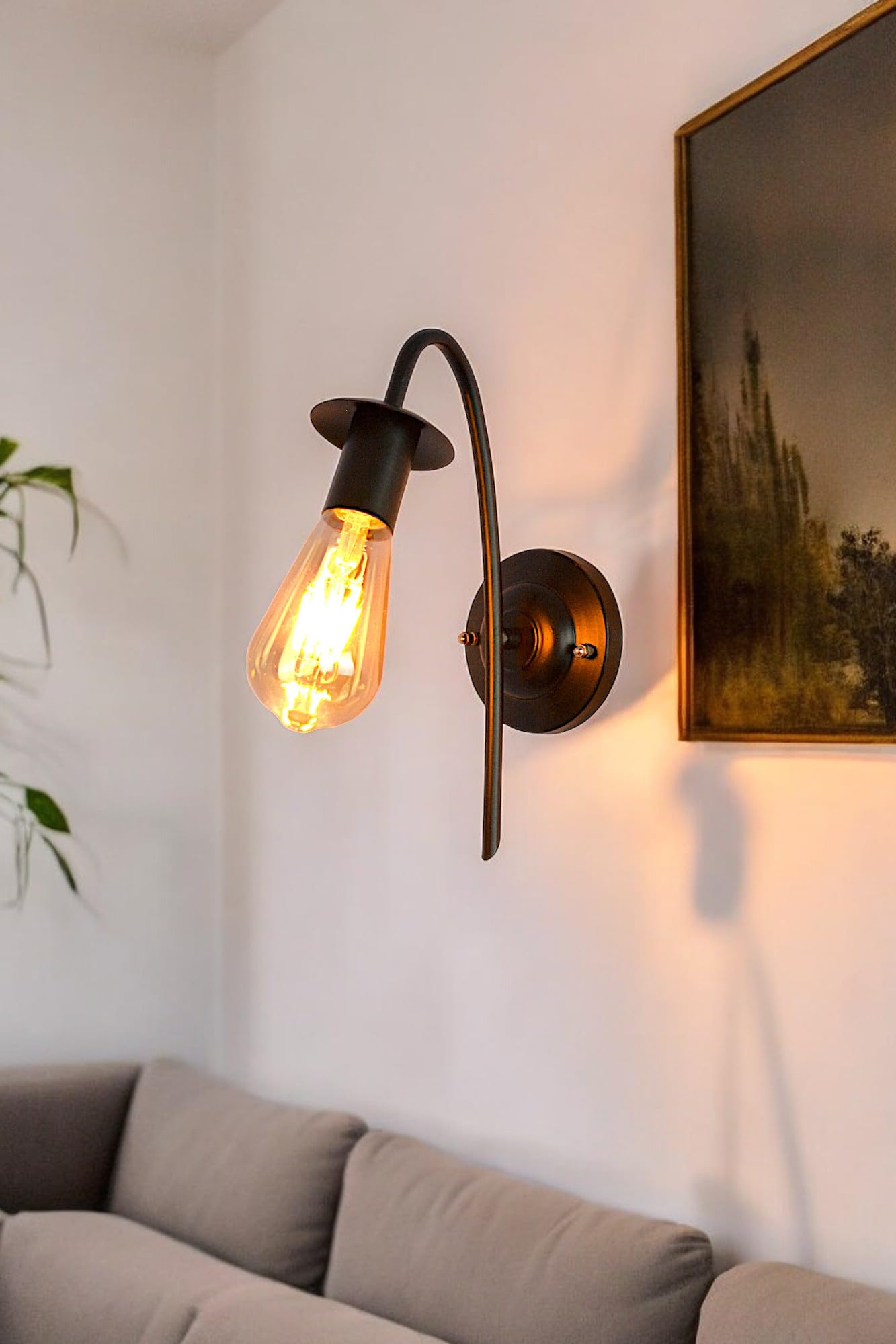 Prop It Up Vintage Industrial Style Rustic Royal Classic Black Look Wall Surface Mounted Lamp for Tungusten Filament Led Bulb Sconce (1)