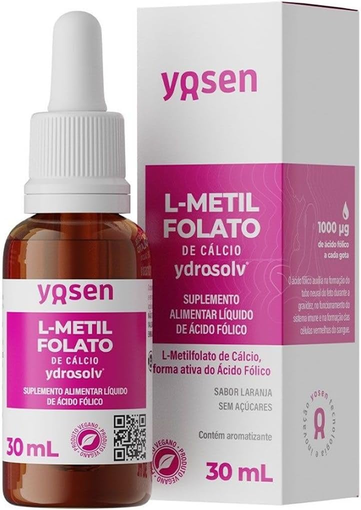 L-Metilfolato de Cálcio Ydrosolv – 30ml Gotas Laranja – Yosen