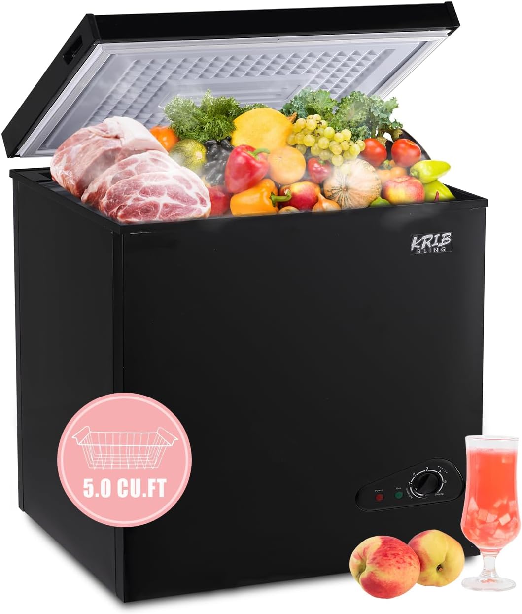 5.0 Cu.Ft Chest Freezer with 7... 5.0 Cu.Ft Chest Freezer with 7...