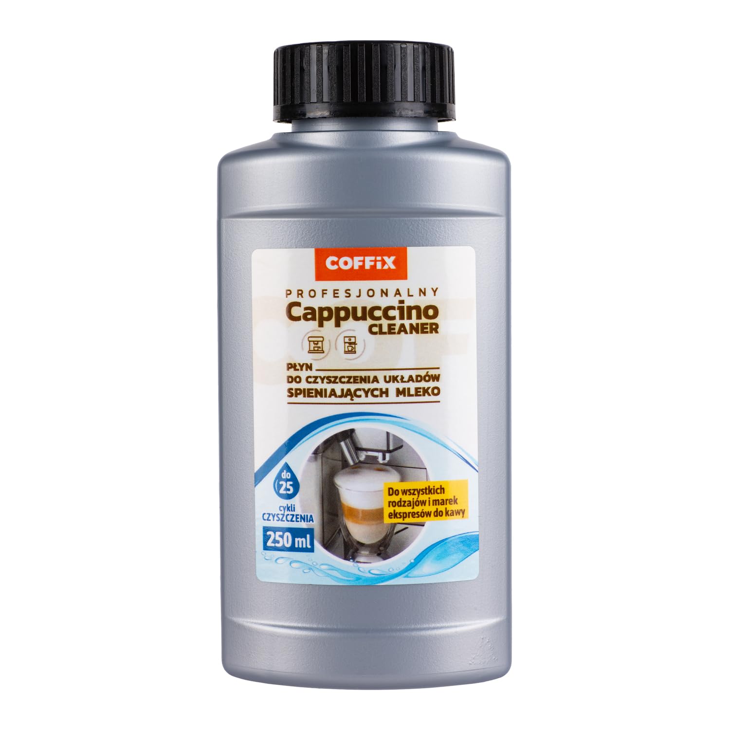 2x COFFIX Płyn czyszczący system mleka ekspresu 250ml - Czyści układ spieniający - Wydajny, nawet do 25 cykli czyszczenia - Kompatybilny z Delonghi, Jura, Siemens, Krups, Melitta, Nivona, Dr. Coffee