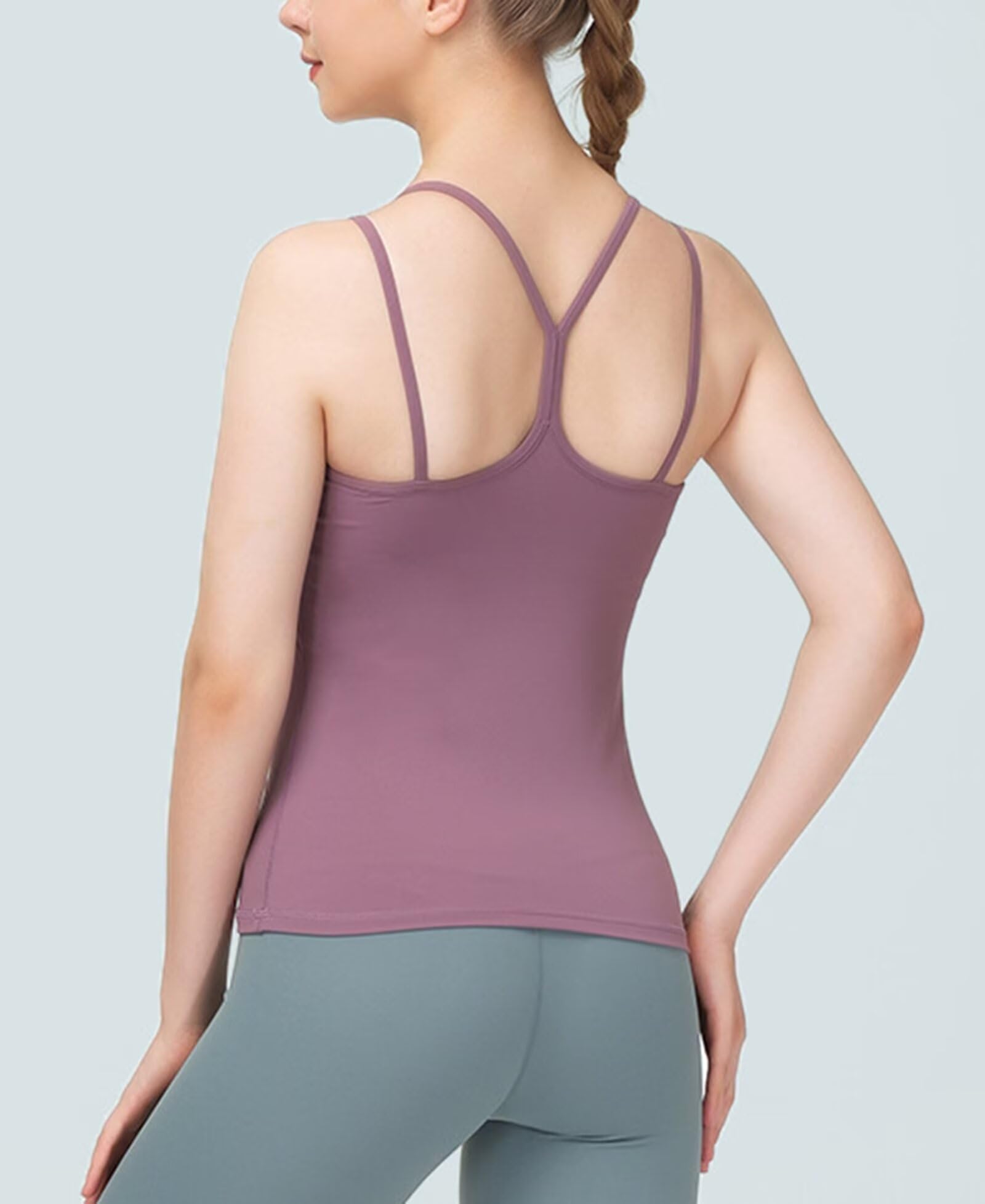 Rivccku Canotta Sportiva con Reggiseno Incorporato Canotta da Donna Senza Maniche Canotta Top per Yoga Palestra Pilate