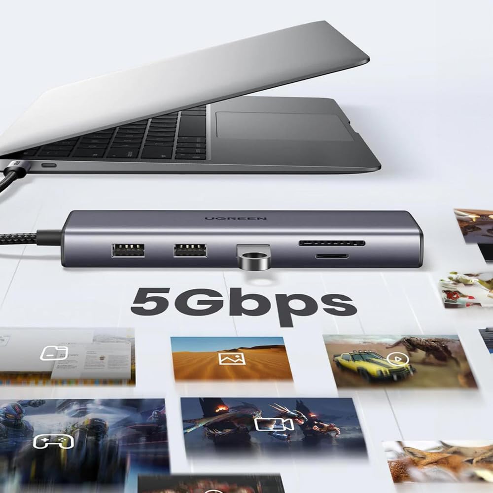 UGREEN Revodok USB-C 6-in-1 Hub met 4K HDMI USB Type-C 10000 Mbit/s