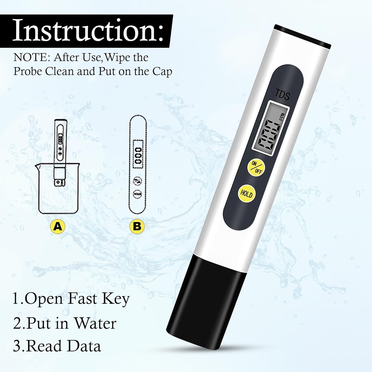 SJ WAVE SUCGLES Digital TDS Meter for Water Testing, Water Quality & PPM Tester with LCD Display for Drinking Water, RO Purifier, Aquarium, Hydroponics, Swimming Pool & Home Use — Amazon image 5