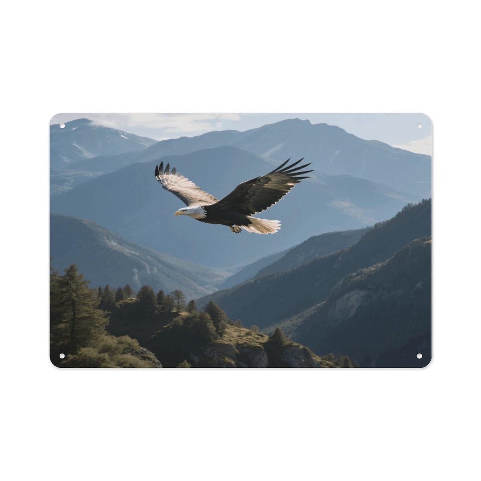 VstaDank Eagles Fly in The Valley Wall Art Prints Metal Sign Decor Painting Aluminum Wall Hanging Decor Vintage Poster Sublimation Picture Panel Weatherproof Art Decorative Wall Decors