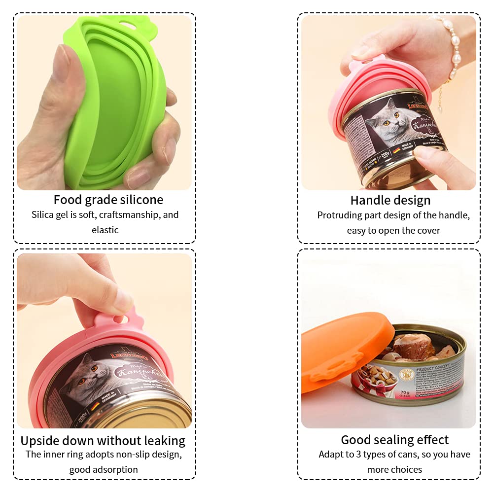 5 Coperchi In Silicone Per Lattine Cibo Animali - Senza BPA, Per Cani E Gatti
