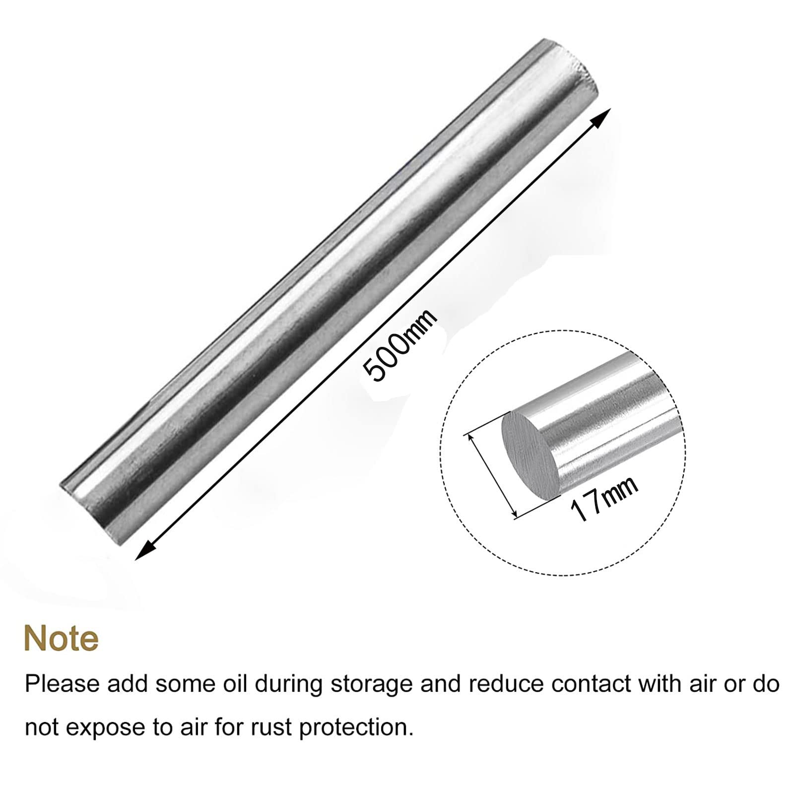 Pręt okrągły klasy premium TC4 – lekki metal o wysokiej wytrzymałości(17mmx500mm)