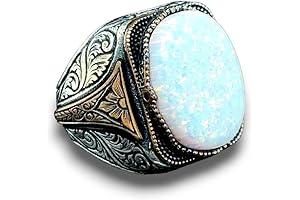 Mens Silver Opal Ring: Allure in the White