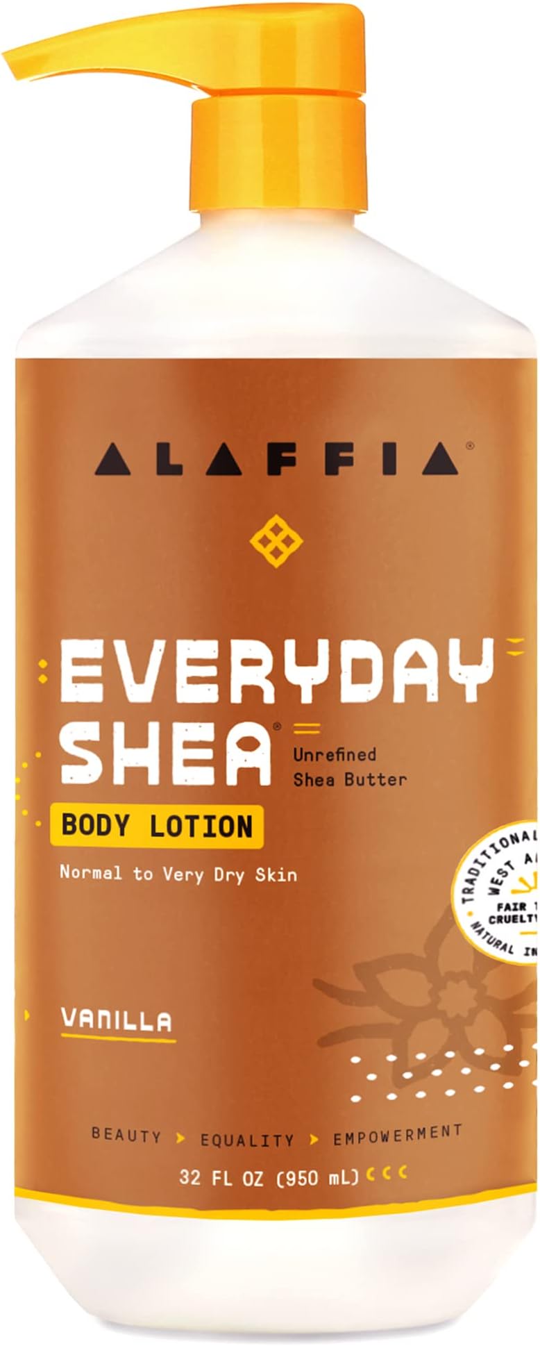 Alaffia Everyday Body Care Shea Lotion Vanilla, 32 Ounce