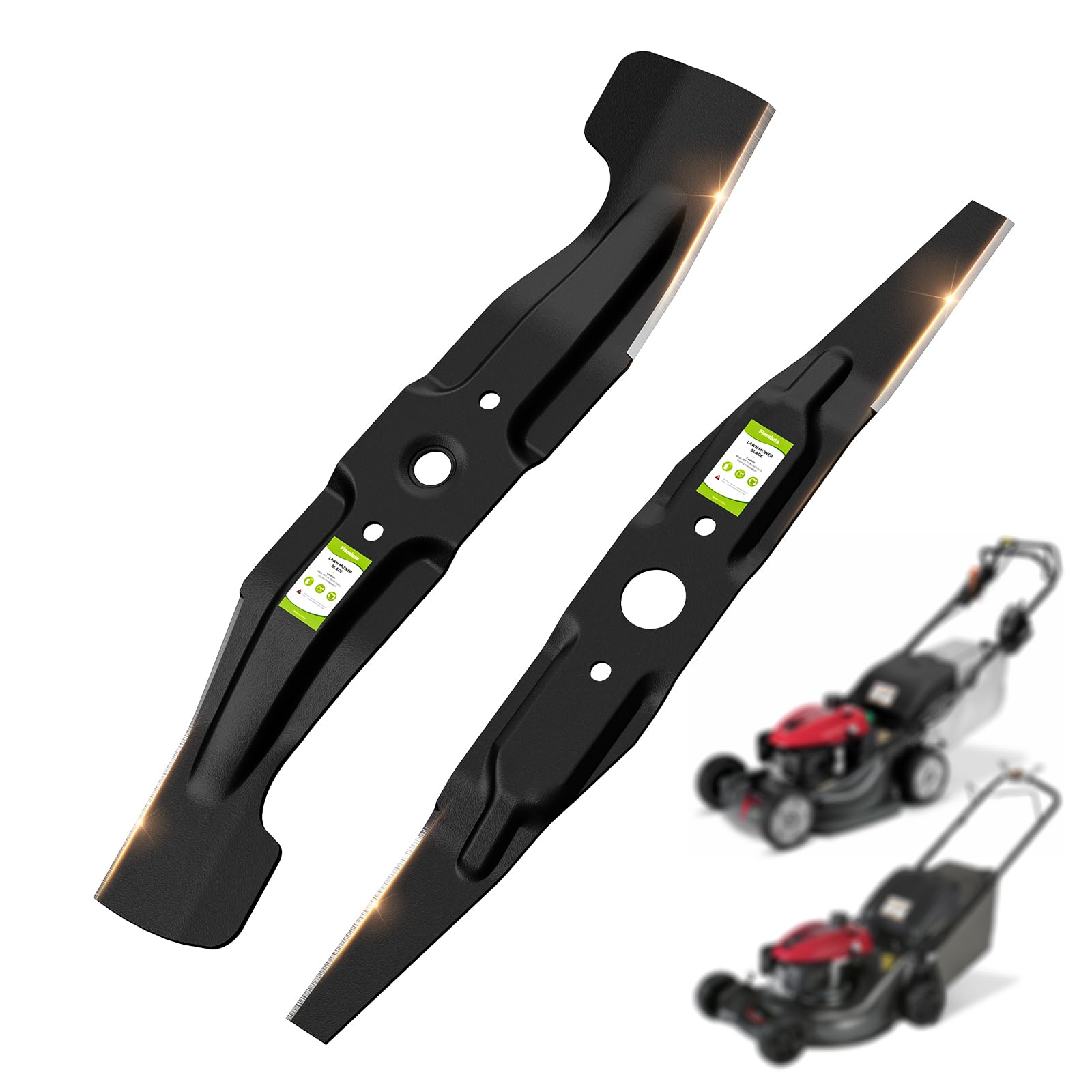 lawn mower blades, high lift mulching blades for walk behind mowers, 21" twin blade set replaces oem no. 72531-vh7-000 & 72511-vh7-000 (set of 2)